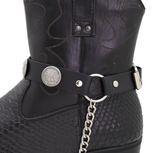 New Men’s Biker Boot Chains – American Eagle Charms Heavy Silver Chain Straps - Picture 11 of 17